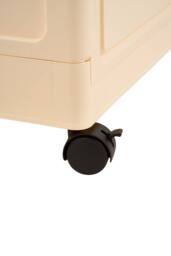 Living and Home Foldable 4-Tier Rolling Storage Cabinet with Magnetic Doors in Cream - thumbnail 6