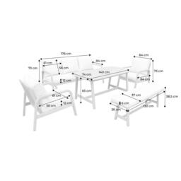 sweeek 7-seater Garden Lounge In Acacia Wood in Beige - thumbnail 5