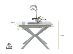 FurnitureboxUK Lira 100cm Rectangular Extending High Gloss 4-6 Seat Dining Table in White - thumbnail 7