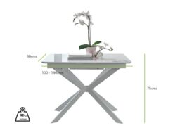 FurnitureboxUK Lira 100cm Rectangular Extending High Gloss 4-6 Seat Dining Table in White - thumbnail 6