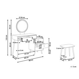 Wyld and Coco Glam Dressing Table Black and Gold - MDF 6 Drawers LED Mirror - thumbnail 3