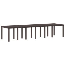 Berkfield Home Garden Table Brown 350x100x73 cm Poly Rattan - Size: 350 x 100 x 73 cm - thumbnail 2