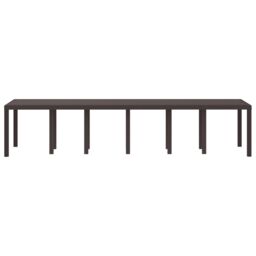 Berkfield Home Garden Table Brown 350x100x73 cm Poly Rattan - Size: 350 x 100 x 73 cm - thumbnail 4