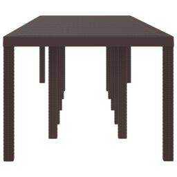 Berkfield Home Garden Table Brown 350x100x73 cm Poly Rattan - Size: 350 x 100 x 73 cm - thumbnail 5