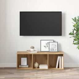 Berkfield Home TV Cabinet with Storage Artisan oak Engineered Wood in Brown - thumbnail 4
