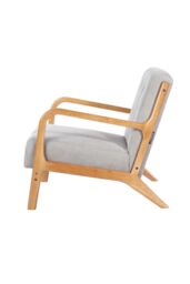 Living and Home 65 cm W x 77 cm D x 75cm H Wooden Frame Sofa Button Upholstered Armchair in Grey - thumbnail 4