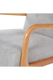 Living and Home 65 cm W x 77 cm D x 75cm H Wooden Frame Sofa Button Upholstered Armchair in Grey - thumbnail 5