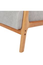 Living and Home 65 cm W x 77 cm D x 75cm H Wooden Frame Sofa Button Upholstered Armchair in Grey - thumbnail 6