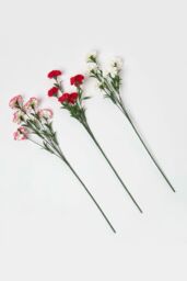 Homescapes Pink Artificial Carnation Spray Single Stem Set of 3, 55cm - thumbnail 1