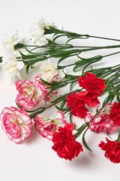 Homescapes Pink Artificial Carnation Spray Single Stem Set of 3, 55cm - thumbnail 3