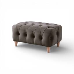 The Great Sofa Company Kensington Velvet Chesterfield Footstool in Grey - thumbnail 2