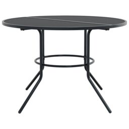 Berkfield Home Stackable Garden Chair Set 7 pcs Anthracite Powder-coated Steel in Black - thumbnail 6