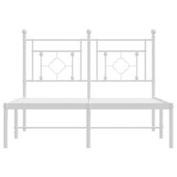 Berkfield Home Metal Bed Frame without Mattress with Headboard White 120x190cm - Size: 120x190 cm - thumbnail 5