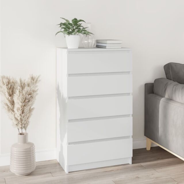 Berkfield Home Drawer Cabinet White 60x36x103 cm Engineered Wood - Size: 60 x 36 x 103 cm - image 1