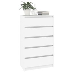 Berkfield Home Drawer Cabinet White 60x36x103 cm Engineered Wood - Size: 60 x 36 x 103 cm - thumbnail 4