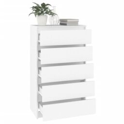 Berkfield Home Drawer Cabinet White 60x36x103 cm Engineered Wood - Size: 60 x 36 x 103 cm - thumbnail 5