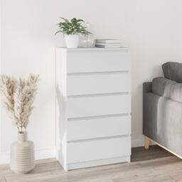 Berkfield Home Drawer Cabinet White 60x36x103 cm Engineered Wood - Size: 60 x 36 x 103 cm - thumbnail 1