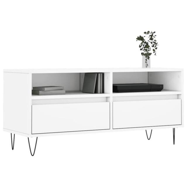 Berkfield Home TV Cabinet White 100x34.5x44.5 cm Engineered Wood - image 1