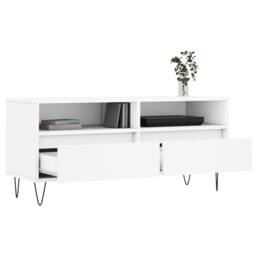 Berkfield Home TV Cabinet White 100x34.5x44.5 cm Engineered Wood - thumbnail 4