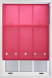 Furnished Fuchsia Daylight Roller Blind with Chrome Round Eyelets - Trimmable Window Shade - Size: 190 cm width x 165 cm drop