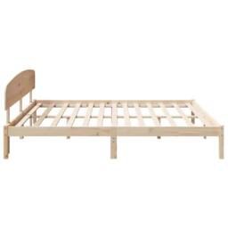 Berkfield Home Beautiful Bed Frame with Headboard 180x200 cm Solid Wood Pine in Natural - thumbnail 6