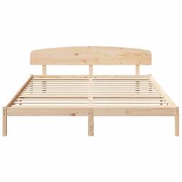 Berkfield Home Beautiful Bed Frame with Headboard 180x200 cm Solid Wood Pine in Natural - thumbnail 5