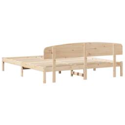 Berkfield Home Beautiful Bed Frame with Headboard 180x200 cm Solid Wood Pine in Natural - thumbnail 7