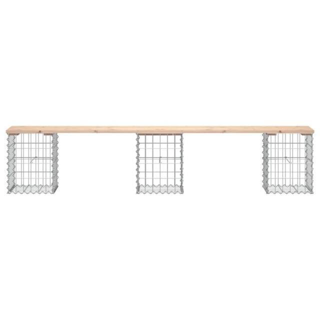 Berkfield Home Beautiful Garden Bench Gabion Design 203x31x42 cm Solid Wood Pine in Brown - Size: 203 x 31 x 42 cm - image 1