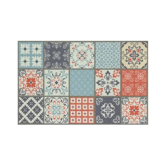 The Rug Shop UK Multi Modern Floral Geometric Easy to Clean Mat - Size: 50 cm x 75 cm - image 1