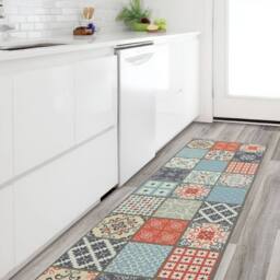 The Rug Shop UK Multi Modern Floral Geometric Easy to Clean Mat - Size: 50 cm x 75 cm - thumbnail 2