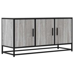 Berkfield Home TV Cabinet Grey Sonoma 100x35x50 cm Engineered Wood & Metal - Size: 100 x 35 x 50 cm - thumbnail 2