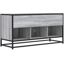 Berkfield Home TV Cabinet Grey Sonoma 100x35x50 cm Engineered Wood & Metal - Size: 100 x 35 x 50 cm - thumbnail 6