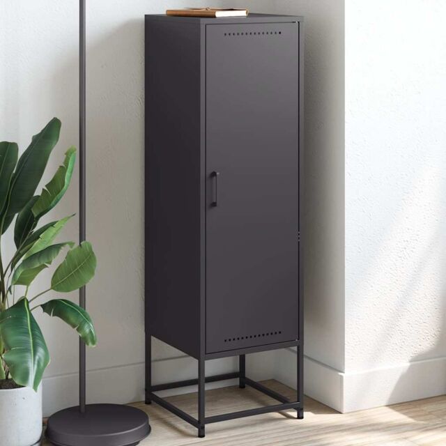 Berkfield Home Highboard Black 36x39x123 cm Steel - Size: 36 x 39 x 123 cm - image 1