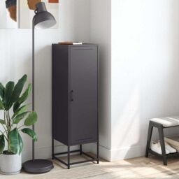 Berkfield Home Highboard Black 36x39x123 cm Steel - Size: 36 x 39 x 123 cm - thumbnail 3