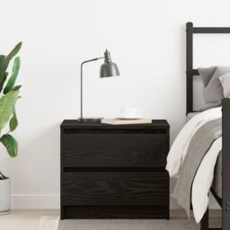 Berkfield Home Nightstand Black Oak 50x40x43.5 cm Made of Engineered Wood - thumbnail 4