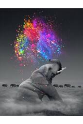 Cross Stitch Elephant Brick & Stone Diamond Painting - thumbnail 4