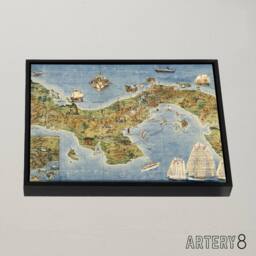 "Artery8 Map Herman 1941 Panama Canal Framed Canvas Wall Art Print - Size: W12"" x H16""" - thumbnail 2