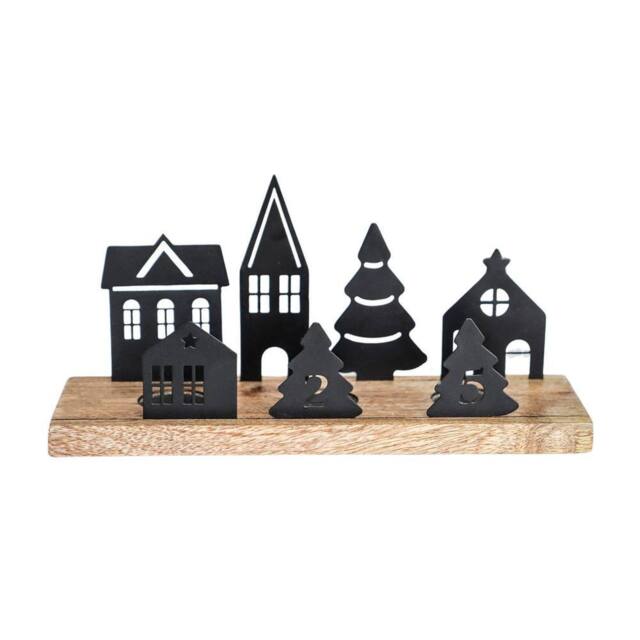 Lemon Pavilion Furniture and Decor Advent Candle Holder with Accessories - Steel/Wood - L9xW28xH13.5cm - image 1