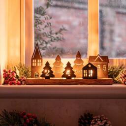 Lemon Pavilion Furniture and Decor Advent Candle Holder with Accessories - Steel/Wood - L9xW28xH13.5cm - thumbnail 4