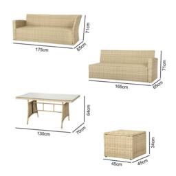 Home Garden Direct Pelias Rattan Corner 8 Seater Outdoor Sofa Dining Set Natural - thumbnail 6
