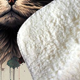 Warren Reed - Designer Cat With Glasses & Hat Splashart Sherpa Blanket - Size: Large - thumbnail 3