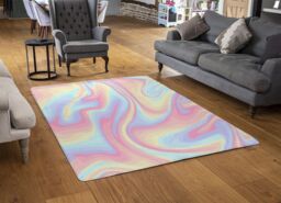 Benjamin Tate Design Colorful Marble Rug in Natural - Size: Large - thumbnail 2