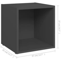 Berkfield Home TV Cabinets 4 pcs Grey 37x35x37 cm Engineered Wood - Size: 37 x 35 x 37 cm - thumbnail 8