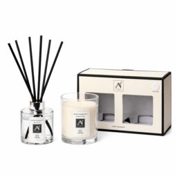 Aroma Naturals Minimalist Luxe Candle & Reed Diffuser Gift Set Avant l'aurore Scent in White - Size: Medium - thumbnail 4