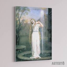 "Artery8 Waterhouse Undine Ondine Water Nymph Canvas Wall Art Print - Size: W18"" x H24""" - thumbnail 2