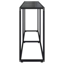 Berkfield Home Console Table Black 180x35x75.5cm Tempered Glass - Size: 180x35x75.5 cm - thumbnail 4