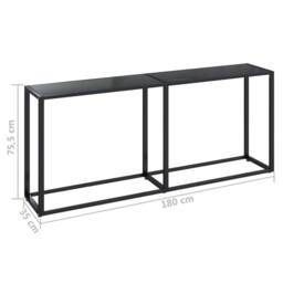 Berkfield Home Console Table Black 180x35x75.5cm Tempered Glass - Size: 180x35x75.5 cm - thumbnail 6