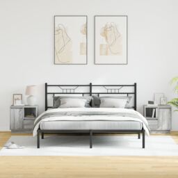 Berkfield Home Bedside Cabinets with LED 2 pcs Grey Sonoma 50x34, 5x50 cm - thumbnail 5