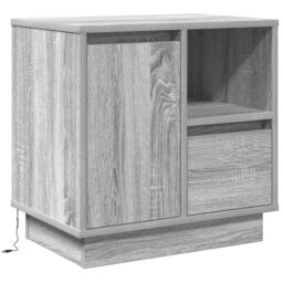 Berkfield Home Bedside Cabinets with LED 2 pcs Grey Sonoma 50x34, 5x50 cm - thumbnail 6