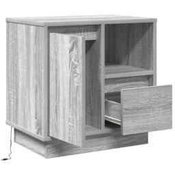 Berkfield Home Bedside Cabinets with LED 2 pcs Grey Sonoma 50x34, 5x50 cm - thumbnail 7